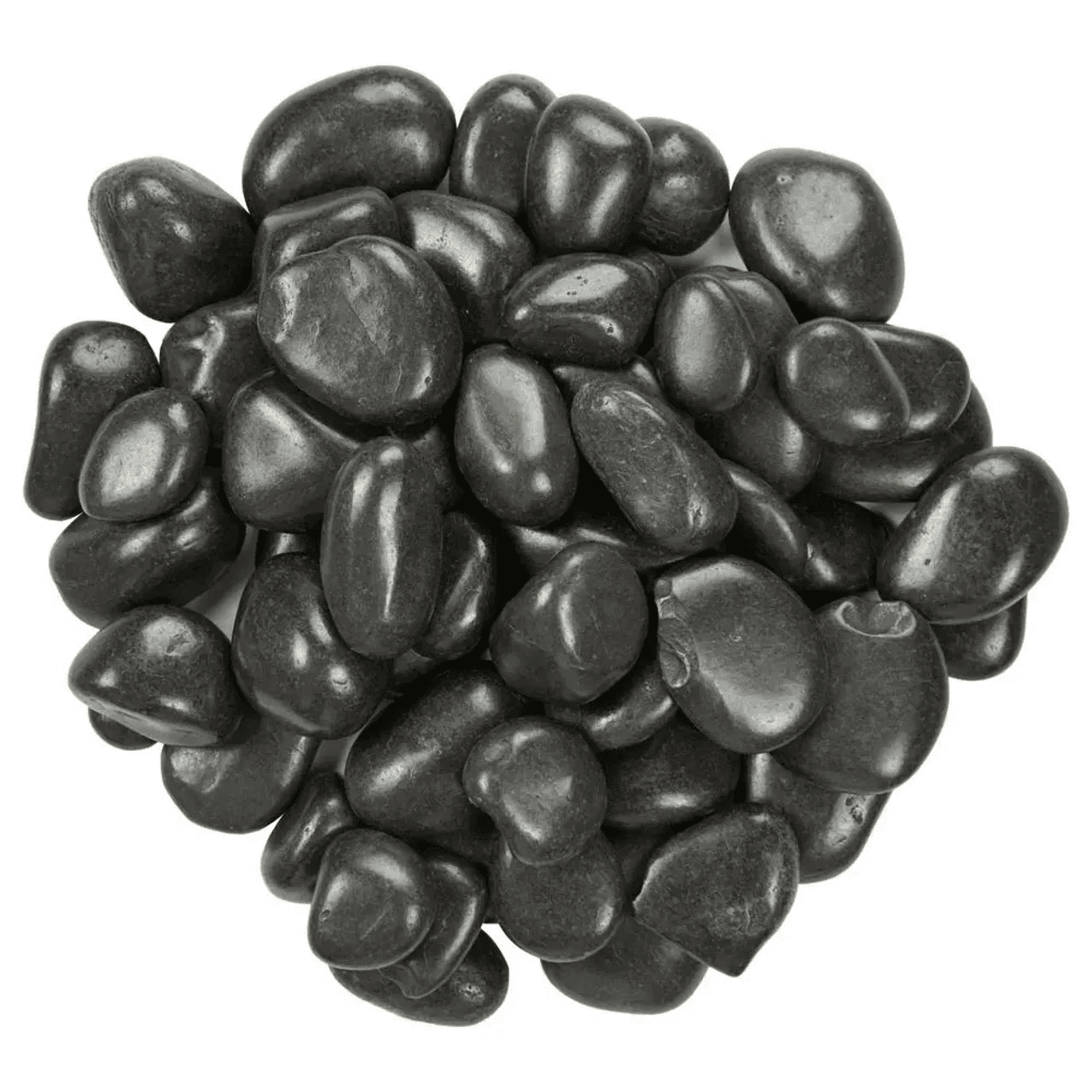 Black Polished Pebbles 0.75-1.25in 40lbs 0.5cu.ft.